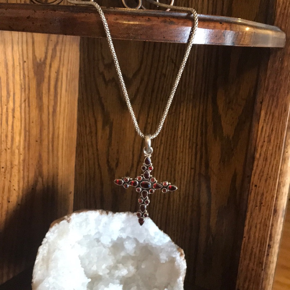 Red synthetic stone cross